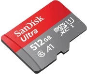 SanDisk 512 GB microSDXC UHS-I Ultra A1 + SD adapter (SDSQUAC-512G-GN6MA)