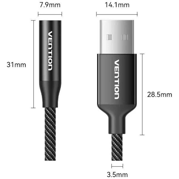Vention USB 2en1 AUX jack TRRS Ear(CVEBC) (UA) Бренд: Vention; Призначення: 2.0;
