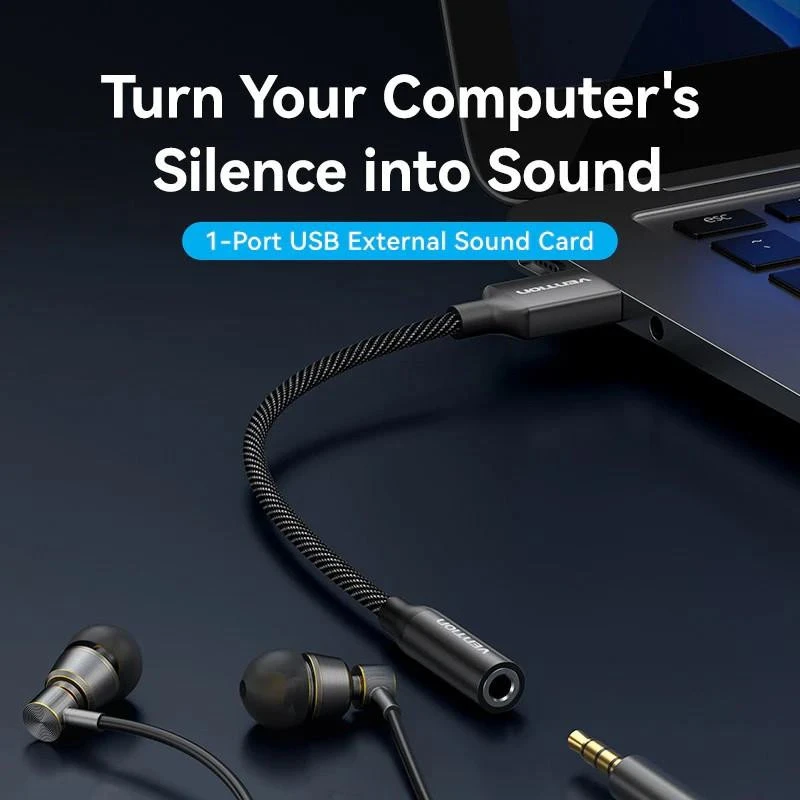 Vention USB 2en1 AUX jack TRRS Ear(CVEBC) (UA)