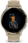 Смарт-годинники Garmin Venu 3S Soft Gold S. Steel Bezel з корпусом French Gray та шкіряним ремінцем (010-02785-55)