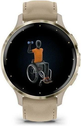 Смарт-годинники Garmin Venu 3S Soft Gold S. Steel Bezel з корпусом French Gray та шкіряним ремінцем (010-02785-55)