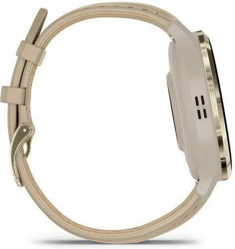 Смарт-годинники Garmin Venu 3S Soft Gold S. Steel Bezel з корпусом French Gray та шкіряним ремінцем (010-02785-55)
