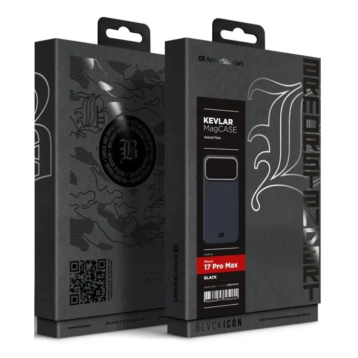 Чохол для мобільного телефону Armorstandart BlackIcon Aramid Plain MagCase Apple iPhone 17 Pro Max Black (ARM90161) (UA)