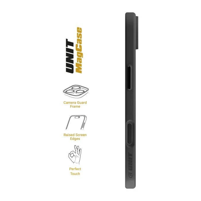 Чехол для мобильного телефона Armorstandart Unit MagCase Apple iPhone 17 Air Black + Orange Button Set (ARM90582) (UA)