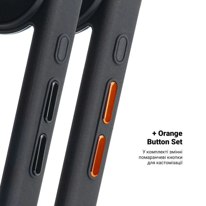 Чехол для мобильного телефона Armorstandart Unit MagCase Apple iPhone 17 Air Black + Orange Button Set (ARM90582) (UA)