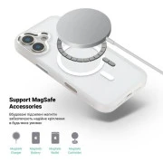 Чехол для мобильного телефона Armorstandart Unit MagCase Apple iPhone 17 Clear Silver + Orange Button Set (ARM90581) (UA)