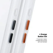 Чехол для мобильного телефона Armorstandart Unit MagCase Apple iPhone 17 Clear Silver + Orange Button Set (ARM90581) (UA)