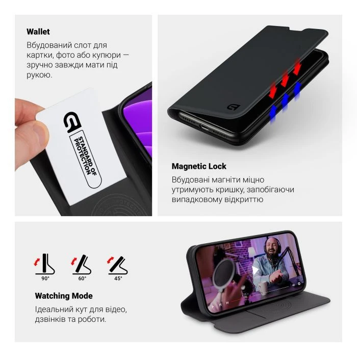 Чохол для мобільного телефону Armorstandart OneFold Case Apple iPhone 17 Pro Max Black (ARM90401) (UA)