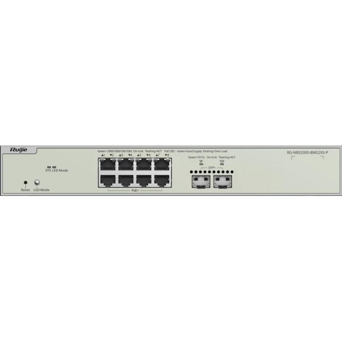 Комутатор мережевий Ruijie Networks RG-NBS3300-8MG2XS-P (UA)