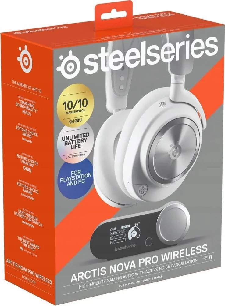 Навушники з мікрофоном SteelSeries Arctis Nova Pro Wireless White (61524)