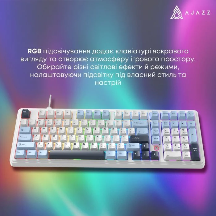 Ajazz AK980 MAX Magnetic Switch USB UA White/Blue (AK980-MAX-M-BWDB) (UA) Тип: з підсвіткою, ігрова;
