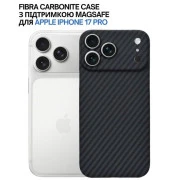 Чохол для мобільного телефону BeCover FIBRA Carbonite MagSafe Apple iPhone 17 Pro Black (715409) (UA)