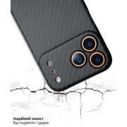 Чохол для мобільного телефону BeCover FIBRA Carbonite MagSafe Apple iPhone 17 Pro Black (715409) (UA)