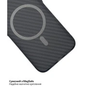 Чехол для мобильного телефона BeCover FIBRA Carbonite MagSafe Apple iPhone 17 Pro Max Black (715410) (UA)