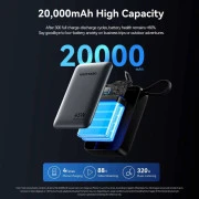 Vention 20000mAh 45W Mini with Built-in USB-C Gray (FHGH0) (UA)