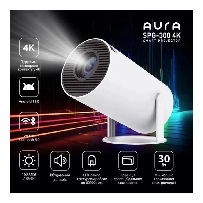 AURA SPJ-300 (AU-PRJSPJ300-W) (UA) Роздільна здатність матриці: 1024