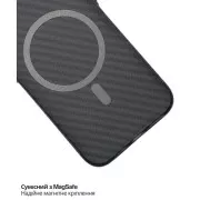 Чехол для мобильного телефона BeCover FIBRA Carbonite MagSafe Apple iPhone 17 Pro Black (715409) (UA)