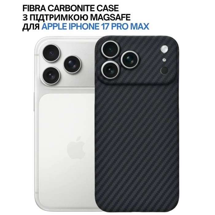 Чехол для мобильного телефона BeCover FIBRA Carbonite MagSafe Apple iPhone 17 Pro Max Black (715410) (UA)