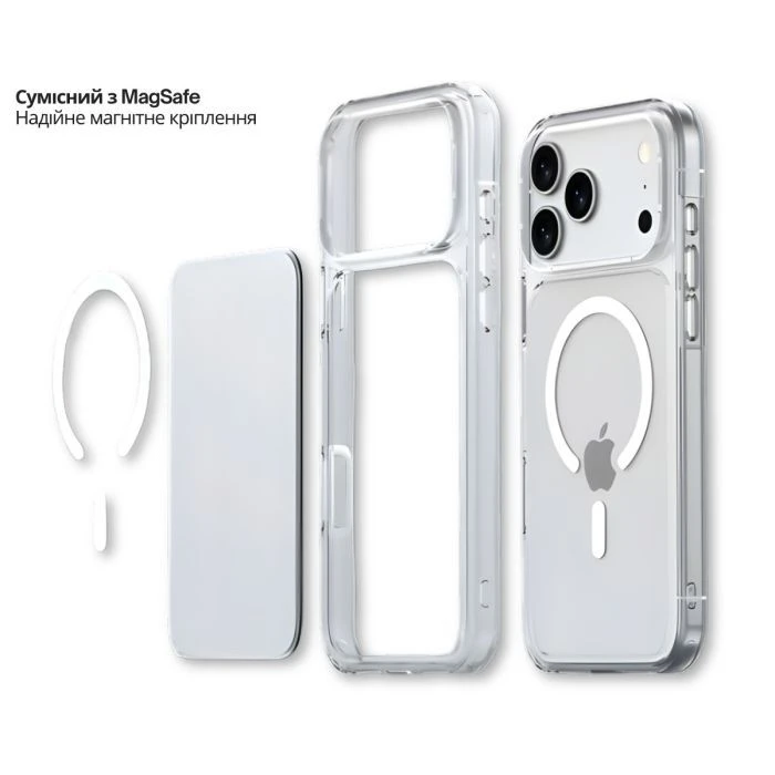 Чохол для мобільного телефону BeCover FIBRA Crystal MagSafe Apple iPhone 17 Pro Max (715370) (UA)