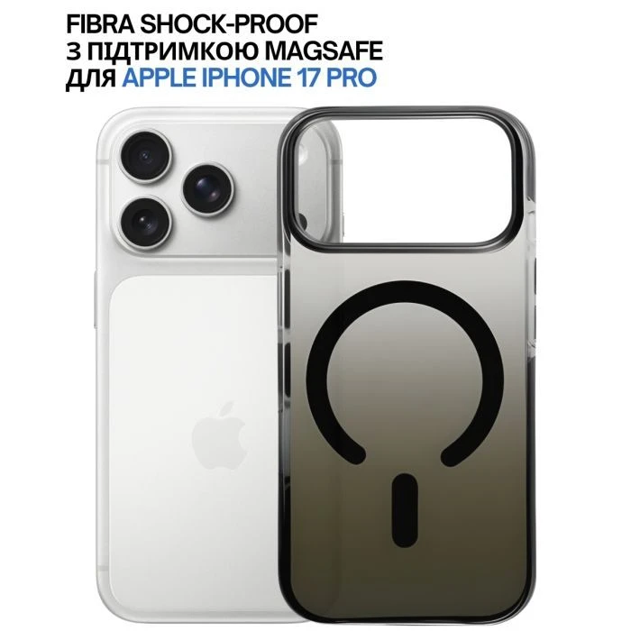 Чохол для мобільного телефону BeCover FIBRA Shock-Proof MagSafe Apple iPhone 17 Pro Black (715460) (UA)