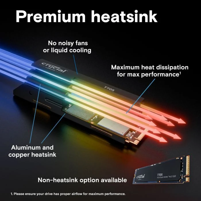 M.2 2280 1TB T705 with Heatsink Micron (CT1000T705SSD5) (UA)