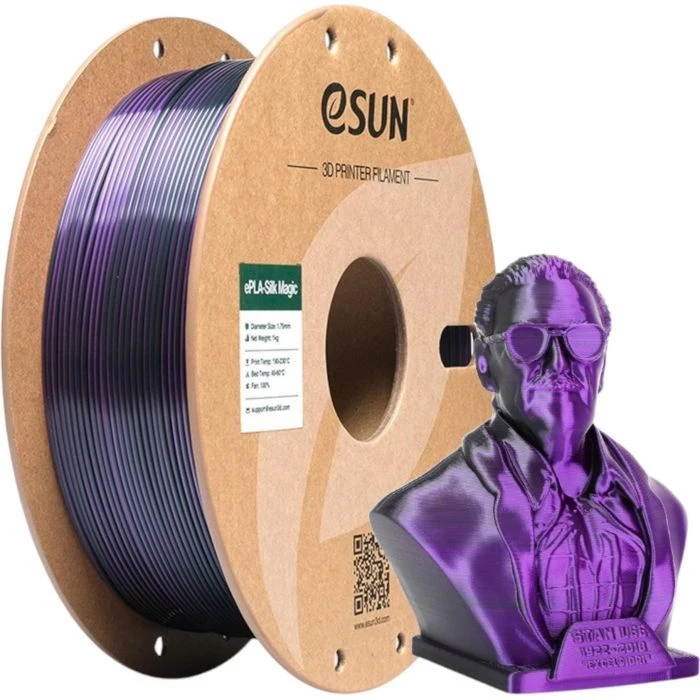 Пластик для 3D-принтера eSUN ePLA-Silk Magic 1кг, 1.75мм, Чорний Фіолетовий (EPLA-SILKMAGIC-P175BP1) (UA)