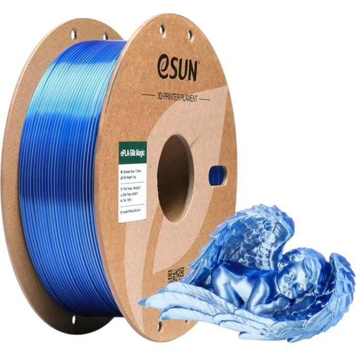 Пластик для 3D-принтера eSUN ePLA-Silk Magic 1кг, 1.75мм, Blue Silver (EPLA-SILKMAGIC-P175US1) (UA)