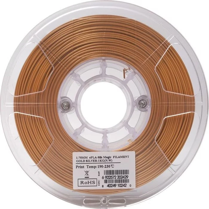 Пластик для 3D-принтера eSUN ePLA-Silk Magic 1кг, 1.75мм, Gold Silver (EPLA-SILKMAGIC-P175JS1) (UA)