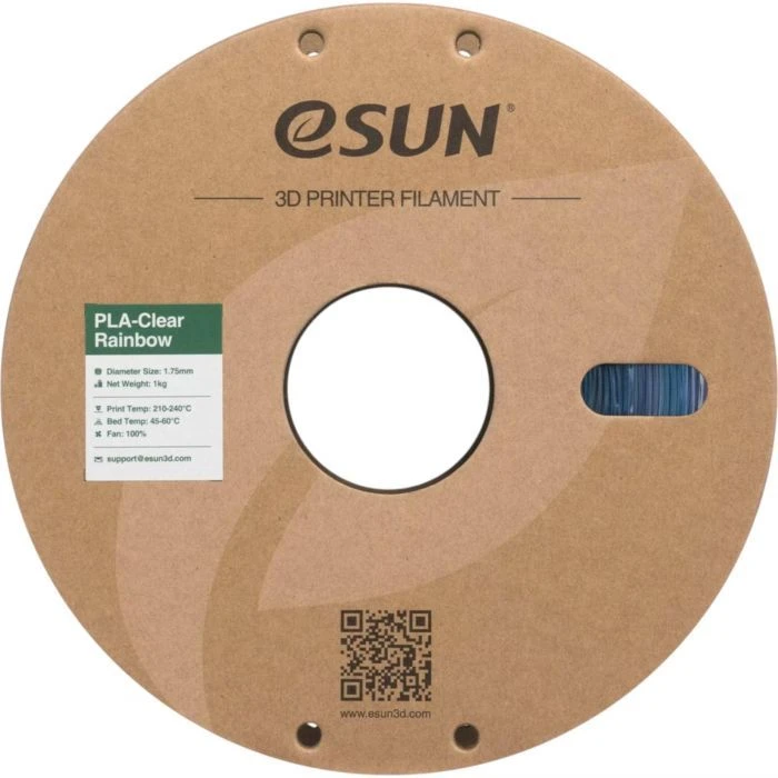Пластик для 3D-принтера eSUN PLA Clear Rainbow 1,75mm 1kg PURPLE BLUE CYAN (PLA-CLRB175RB-ZUCY1P1) (UA)