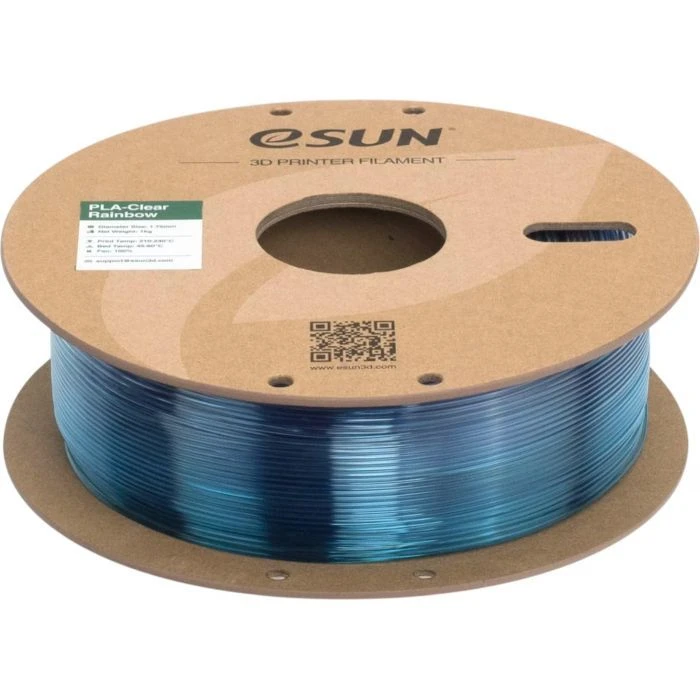 Пластик для 3D-принтера eSUN PLA Clear Rainbow 1,75mm 1kg PURPLE BLUE CYAN (PLA-CLRB175RB-ZUCY1P1) (UA)