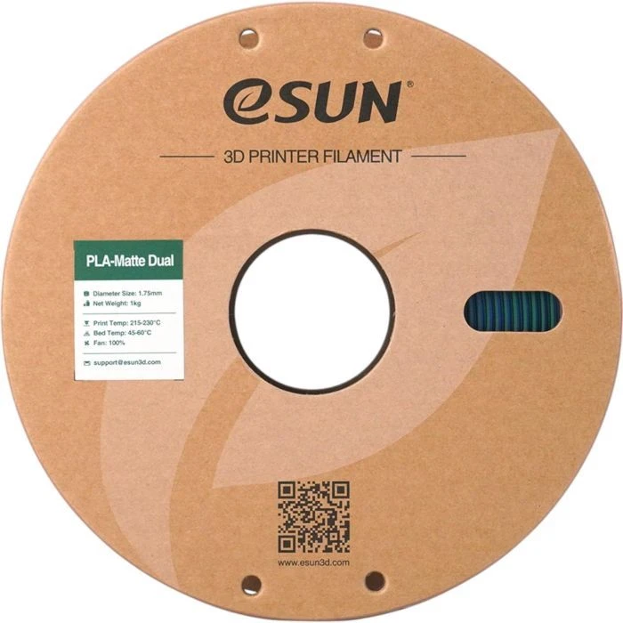 Пластик для 3D-принтера eSUN PLA matte dual 1,75mm 1kg ЗЕЛЕНО-СИНІЙ (PLA-MTD175B-UG1P1) (UA)