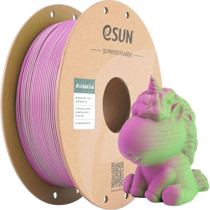 Пластик для 3D-принтера eSUN PLA matte dual 1,75mm 1kg GREEN PINK (PLA-MTD175B-GP1P1) (UA)