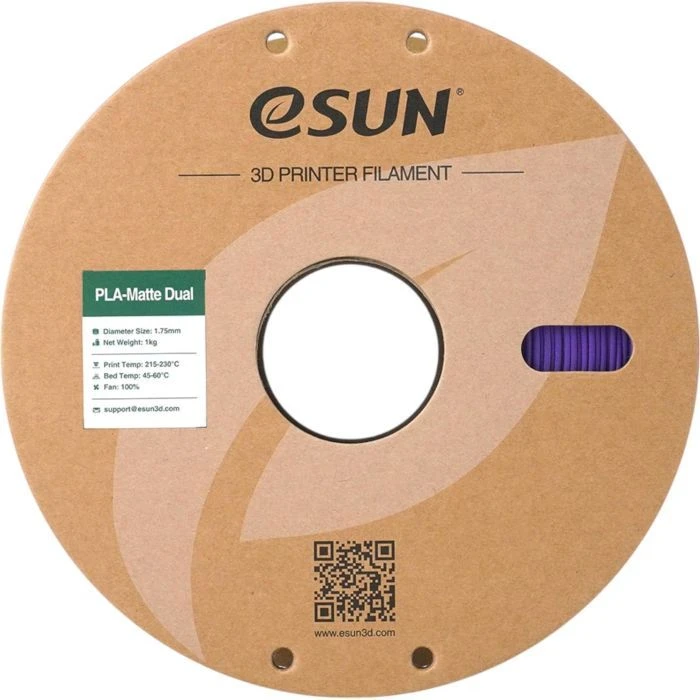 Пластик для 3D-принтера eSUN PLA matte dual 1,75mm 1kg GREEN PURPLE (PLA-MTD175B-GZ1P1) (UA)