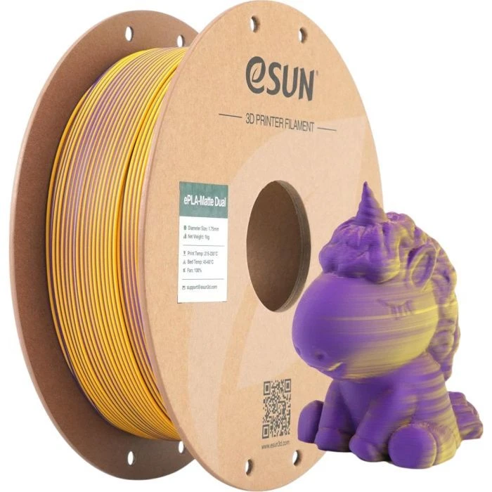 Пластик для 3D-принтера eSUN PLA matte dual 1,75mm 1kg PURPLE YELLOW (PLA-MTD175B-ZY1P1) (UA)