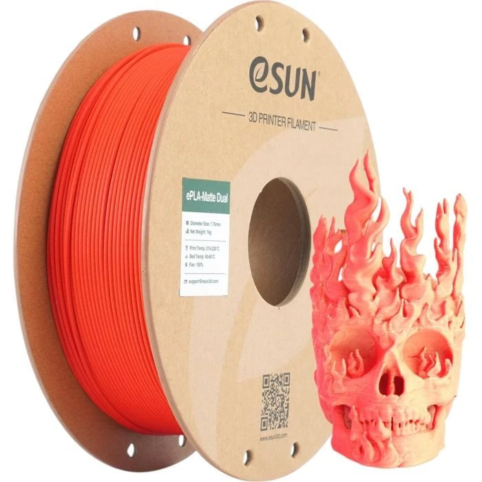 Пластик для 3D-принтера eSUN PLA matte dual 1,75mm 1kg RED YELLOW (PLA-MTD175B-RY1P1) (UA)