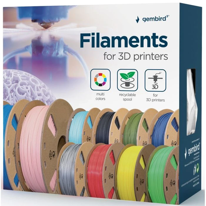 Пластик для 3D-принтера Gembird PETG, 1.75 мм, жовтий, 1 кг (3DP-PETG1.75-01-Y) (UA)