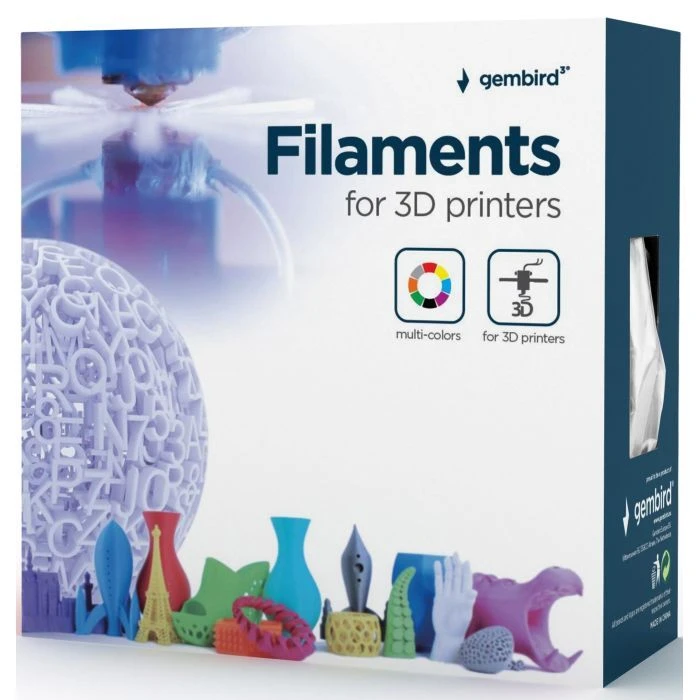 Пластик для 3D-принтера Gembird PETG, 1.75 мм, жовтий, 1 кг (3DP-PETG1.75-01-Y) (UA)