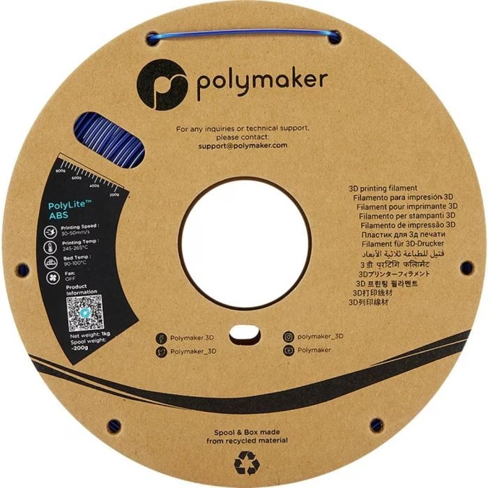 Пластик для 3D-принтера Polymaker ABS POLYLITE 1,75mm 1kg BLUE (PE01007) (UA)