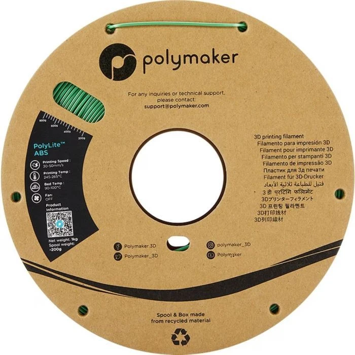 Пластик для 3D-принтера Polymaker ABS POLYLITE 1,75mm 1kg GREEN (PE01005) (UA)