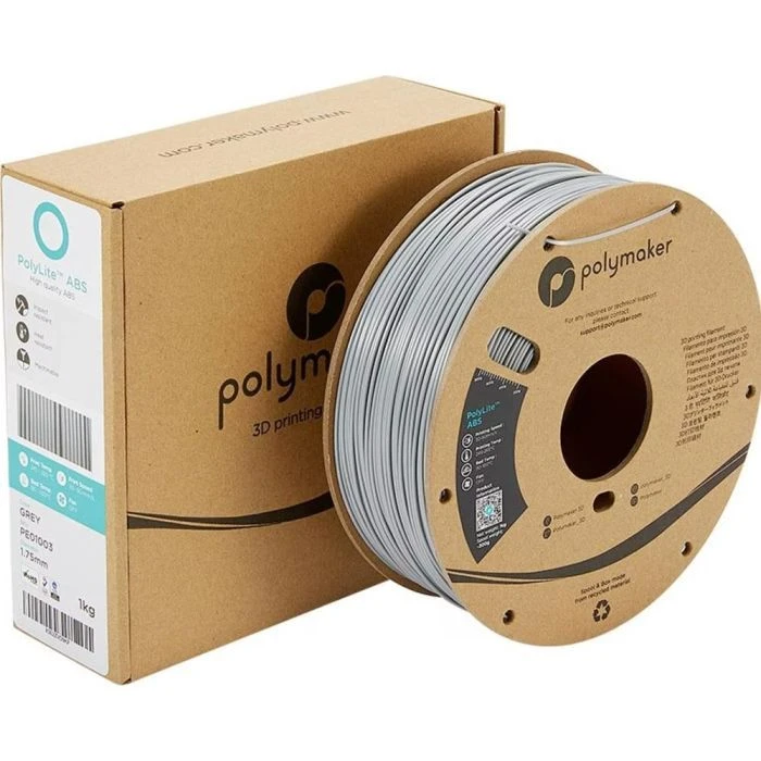 Пластик для 3D-принтера Polymaker ABS POLYLITE 1,75mm 1kg СІРИЙ (PE01003) (UA)