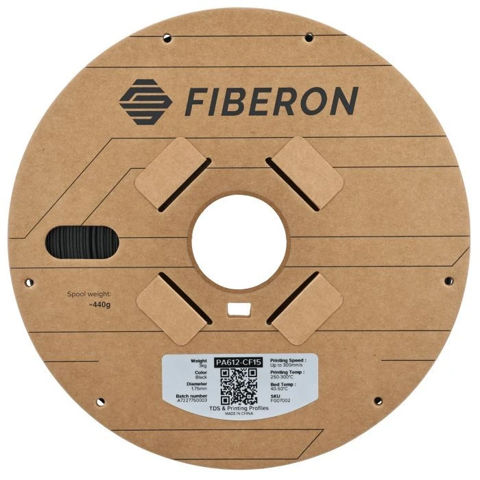 Пластик для 3D-принтера Polymaker Fiberon PA612-CF15 1,75mm 3kg ЧОРНИЙ (FG07002) (UA)