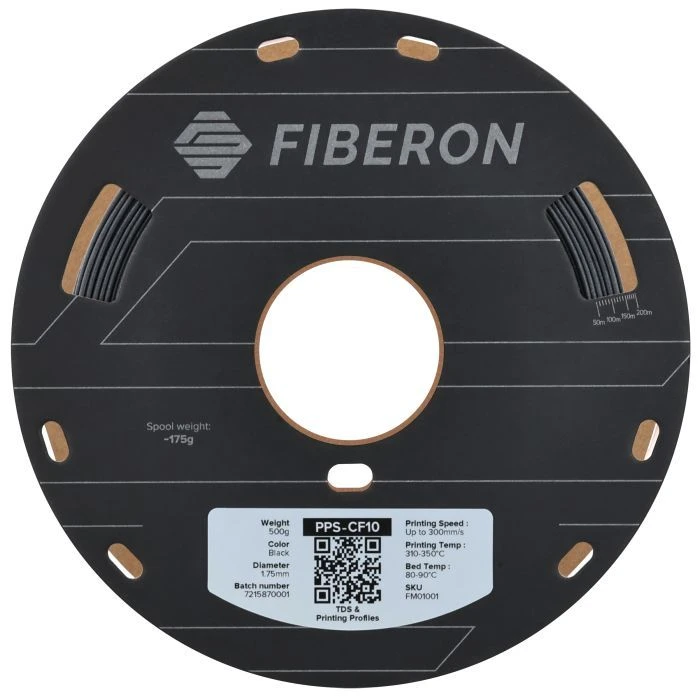 Пластик для 3D-принтера Polymaker Fiberon PPS-CF10 1,75mm 0,5kg BLACK (FM01001) (UA)