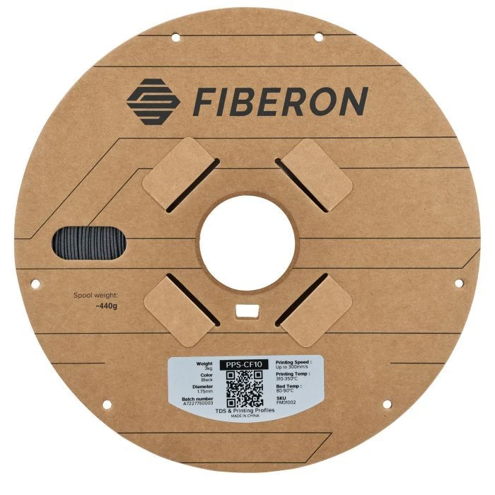 Пластик для 3D-принтера Polymaker Fiberon PPS-CF10 1,75mm 3kg ЧОРНИЙ (FM01002) (UA)