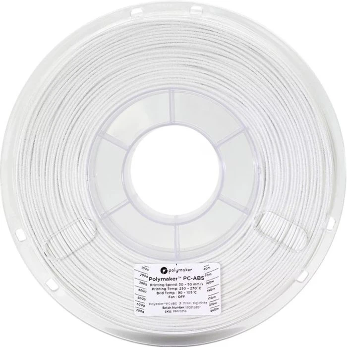Пластик для 3D-принтера Polymaker PC-ABS 1,75mm 1kg WHITE (PC04002) (UA)