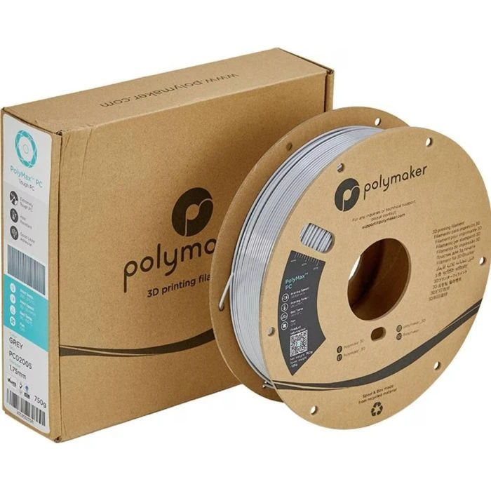 Пластик для 3D-принтера Polymaker PC PolyMax TOUGH 1,75mm 0,75kg СІРИЙ (PC02005) (UA)