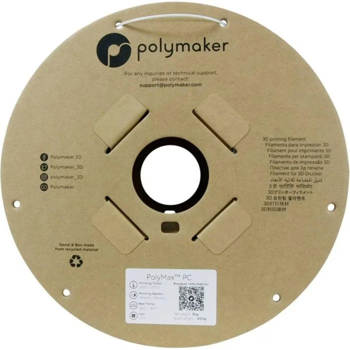 Пластик для 3D-принтера Polymaker PC PolyMax TOUGH 1,75mm 3kg WHITE (PC02006) (UA)