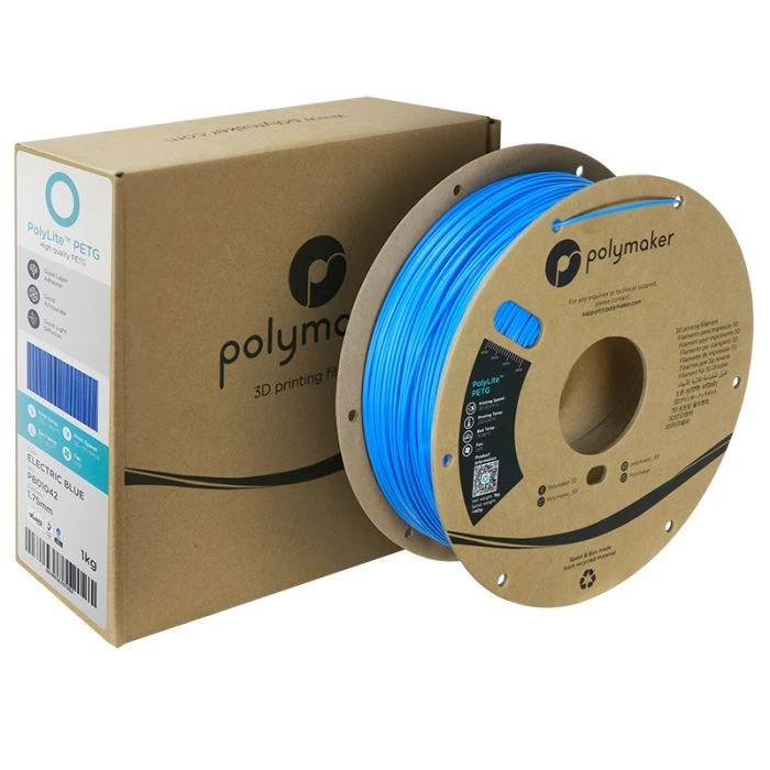 Пластик для 3D-принтера Polymaker PETG POLYLITE 1,75mm 1kg ELECTRIC BLUE (PB01042) (UA)