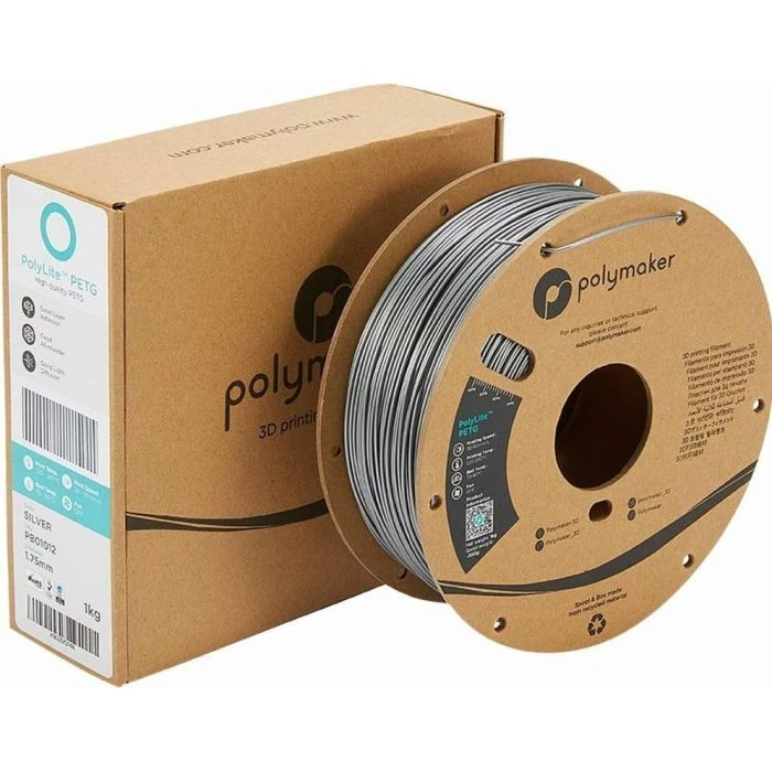 Пластик для 3D-принтера Polymaker PETG POLYLITE 1,75mm 1kg SILVER (PB01012) (UA)