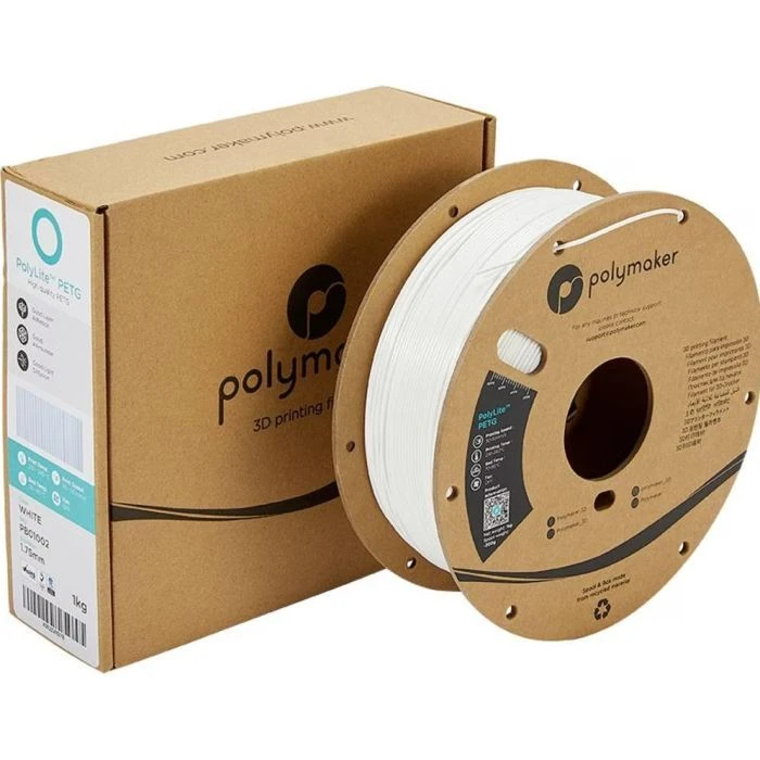 Пластик для 3D-принтера Polymaker PETG POLYLITE 1,75mm 1kg БІЛИЙ (PB01002) (UA)