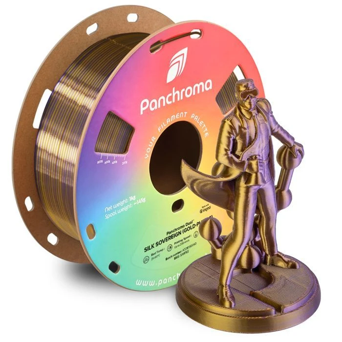 Пластик для 3D-принтера Polymaker PLA PANCHROMA DUAL SILK 1,75mm 1kg Gold-Purple (CA03029) (UA)